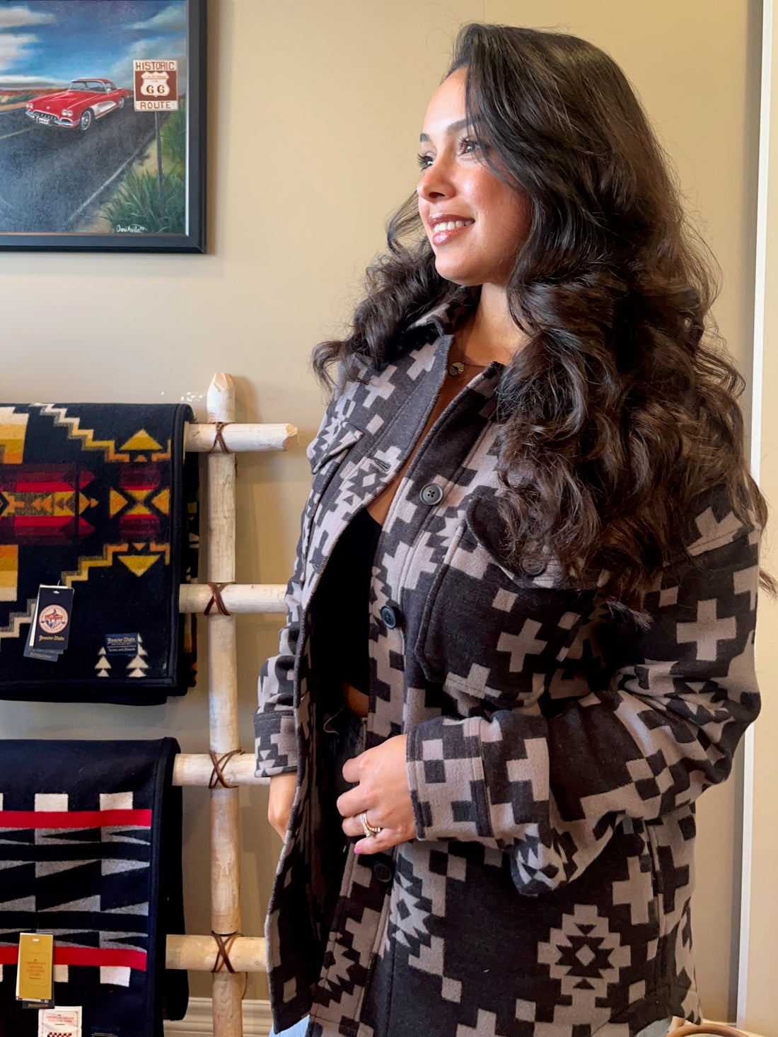 Cotton Shacket - Tossed Cross