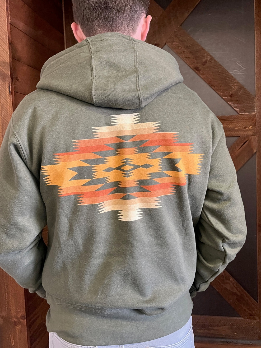 Graphic Hoody - Military Green/Multi