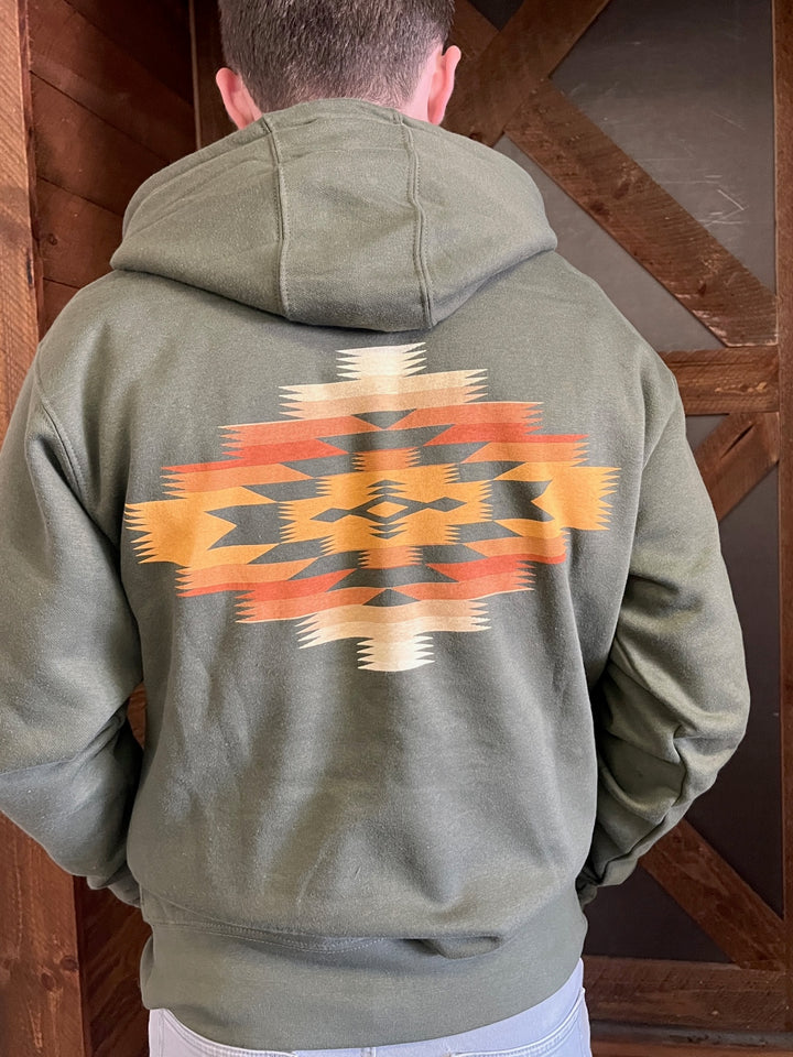 Graphic Hoody - Military Green/Multi