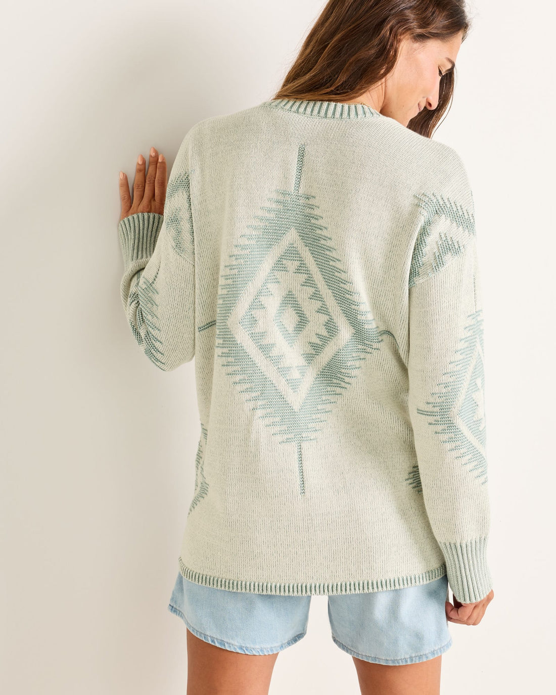 Sierra Springs Cardigan - Natural/Blue