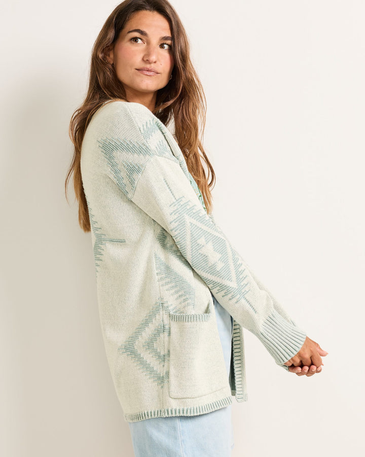 Sierra Springs Cardigan - Natural/Blue