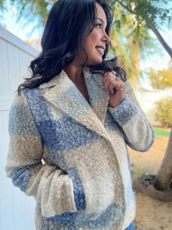 Plaid Boucle Coat - Charlie B