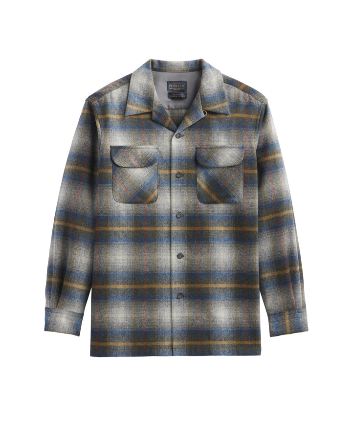 original pendleton board shirt in grey multi plaid