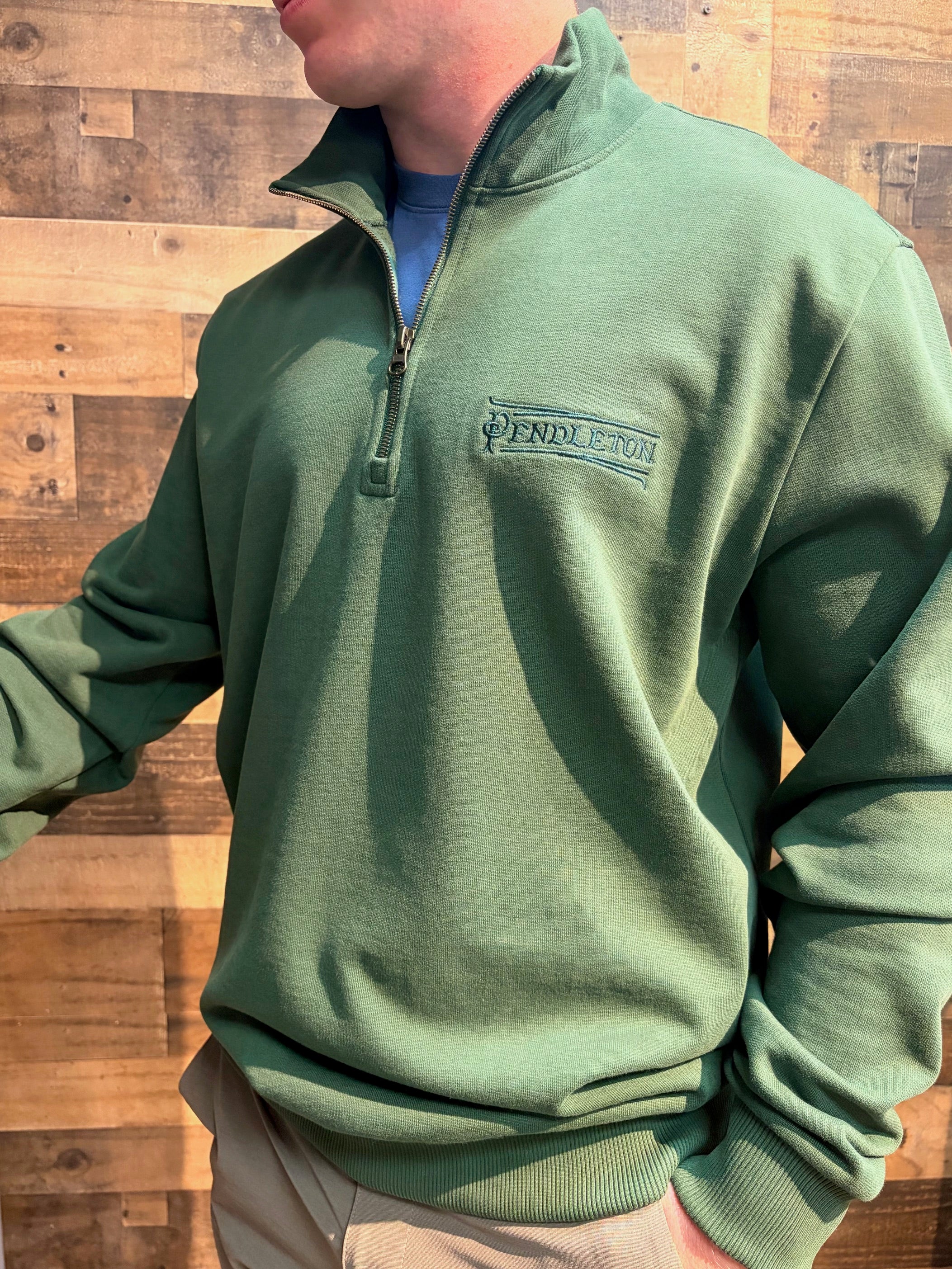 French Terry 1/4 Zip Sweatshirt - Elm