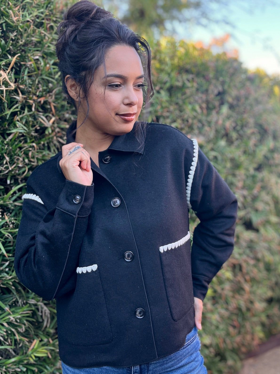 Double Faced Whipstitch Jacket - Charlie B