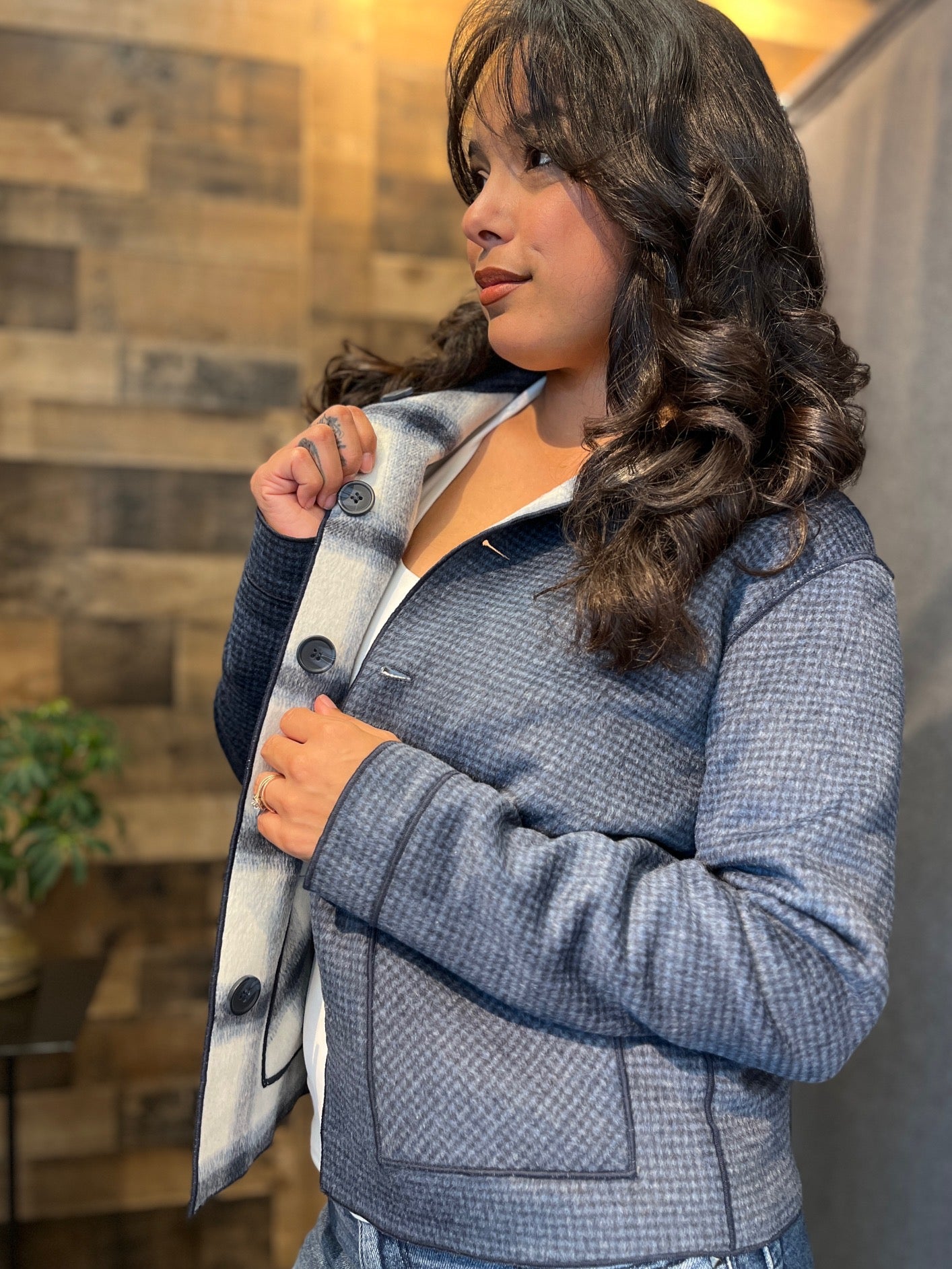 Reversible Plaid Jacket - Charlie B