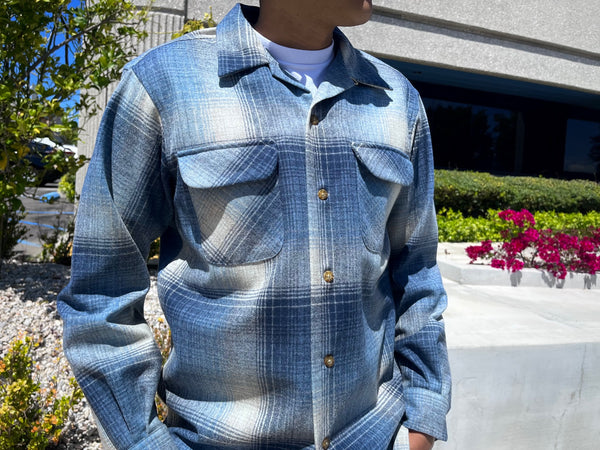 Exclusive Pendleton Worsted Wool Board Shirt Green Plaid