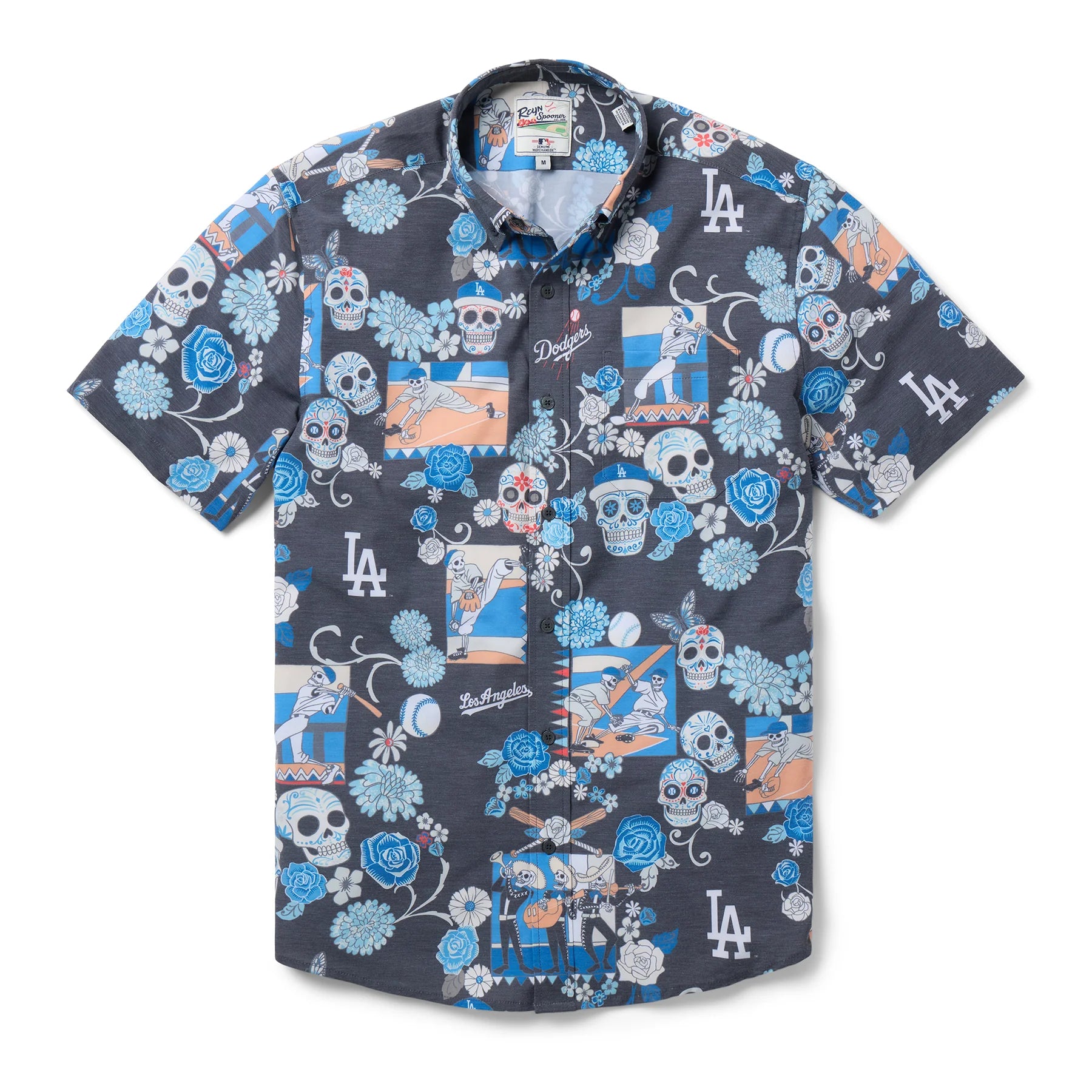Reyn Spooner - Los Angeles Dodgers DÍA DE LOS MUERTOS Aloha Shirt
