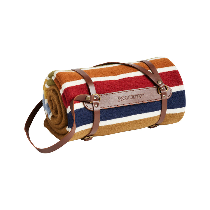 Joshua tree national Park wool throw with leather carrier