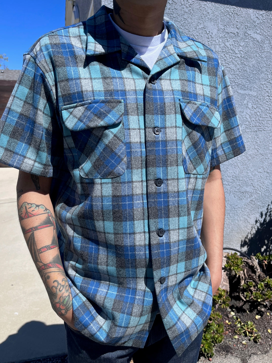 classic wool surf shirt in short sleeve 