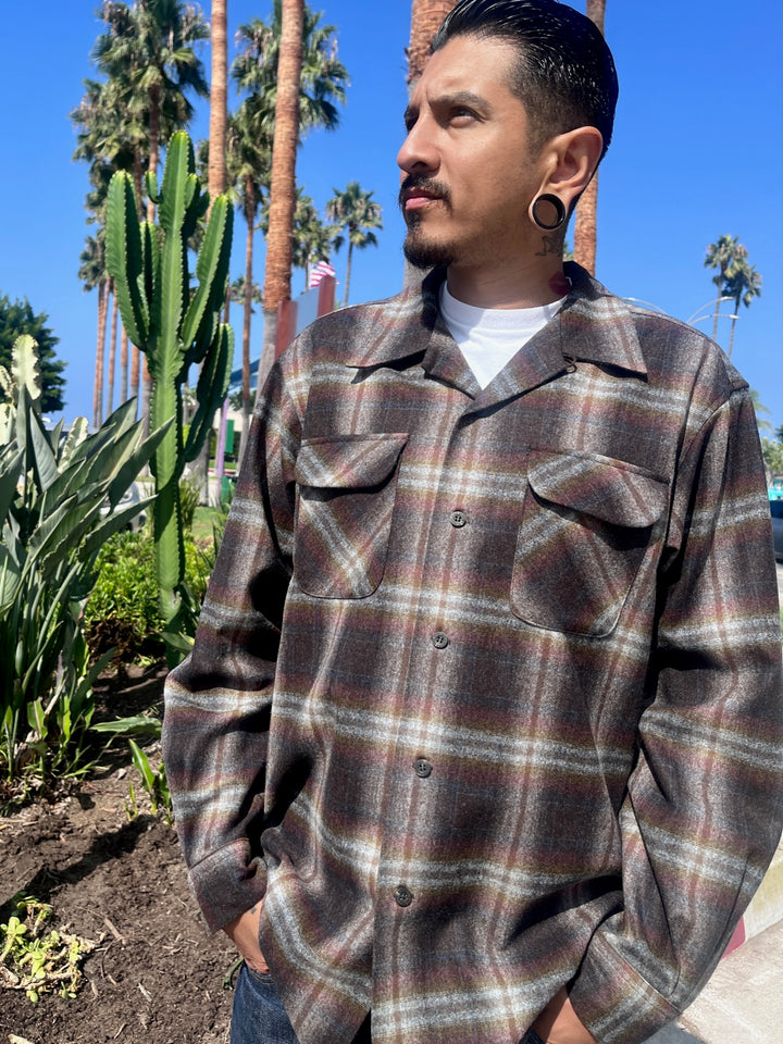 1991 Throwback grey multi ombre classic board shirt