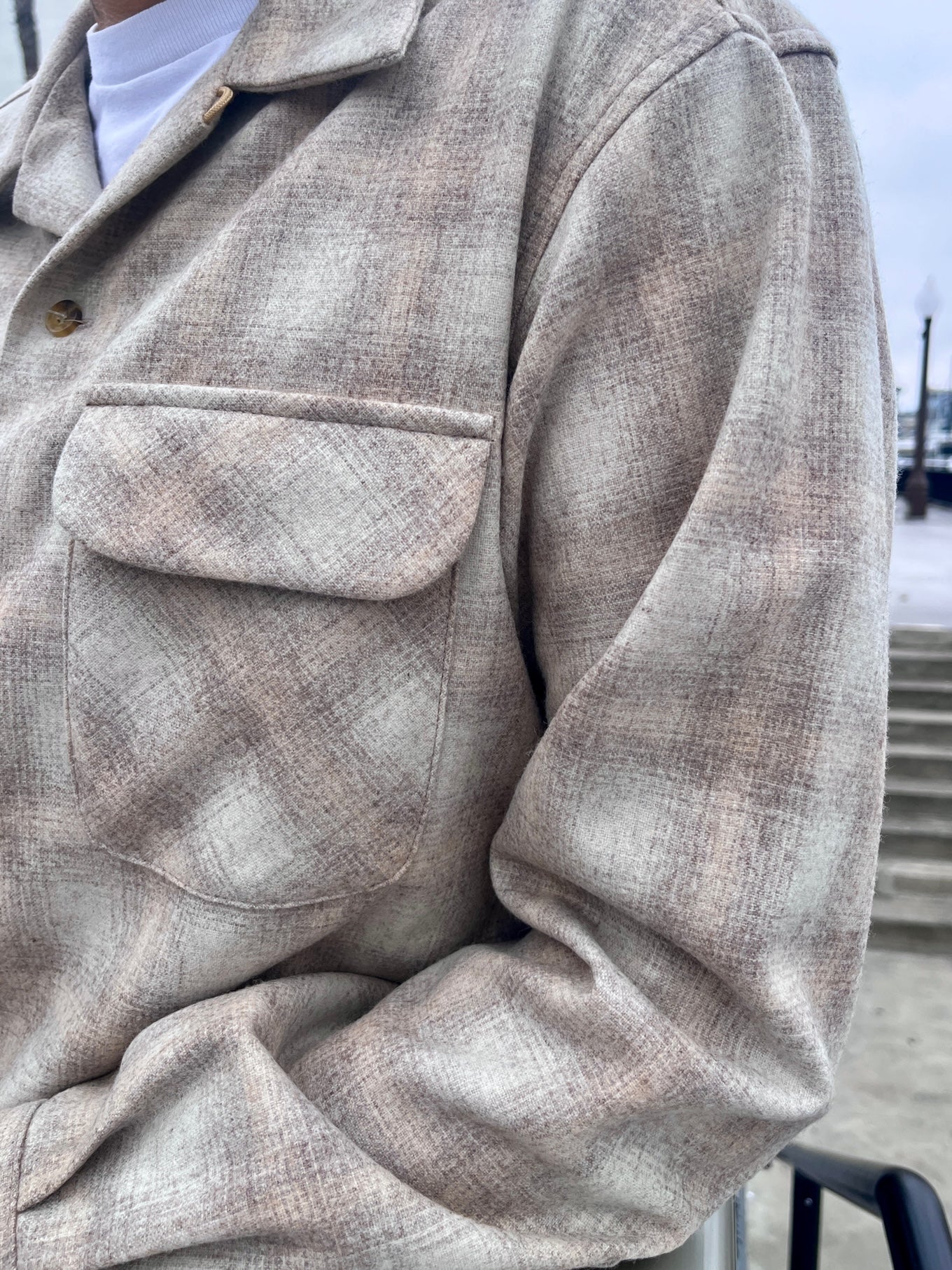 Tan Ombre wool original board shirt throwback 1957