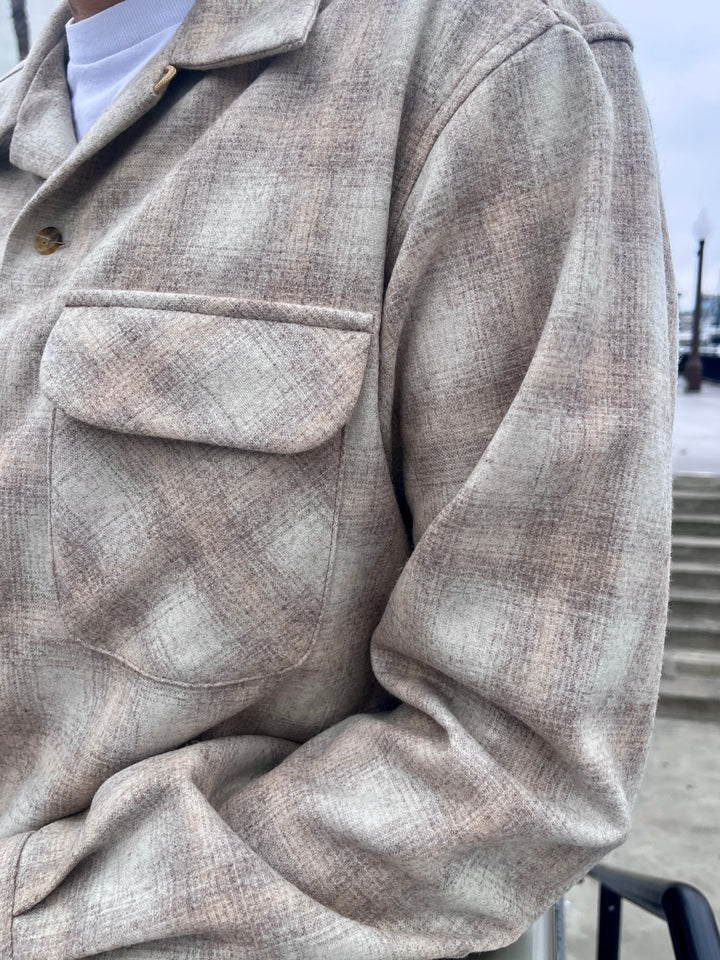 Tan Ombre wool original board shirt throwback 1957
