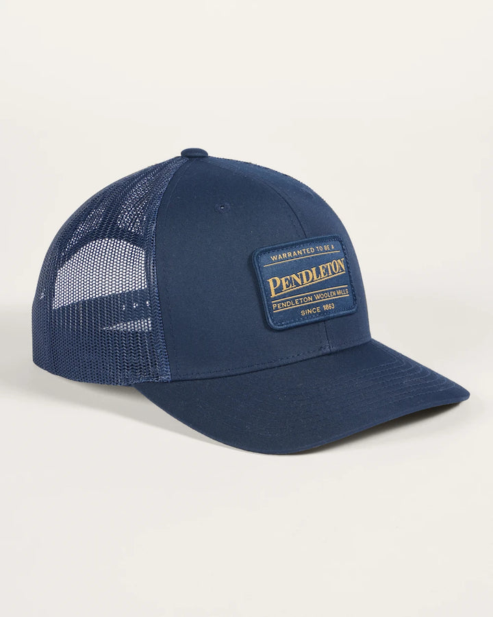 Navy trucker hat with Pendleton logo patch, adjustable snap closure &nbsp;GM146-41118