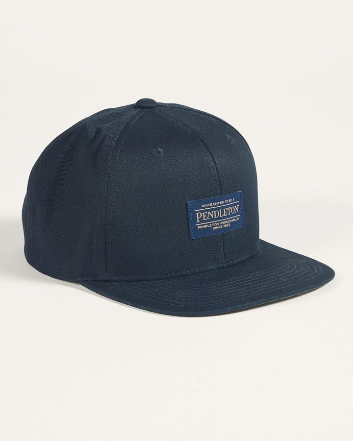 black classic ball cap with pendleton logo patch and adjustable snap-back closure