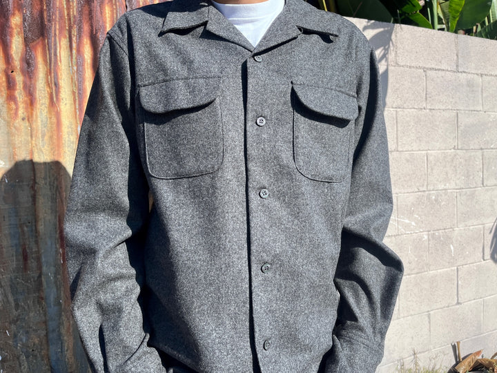 classic wool surf shirt grey