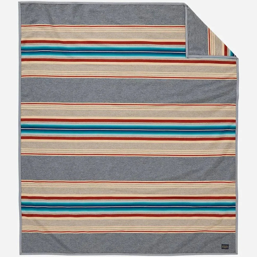 Grey Serape wool unnapped blanket 