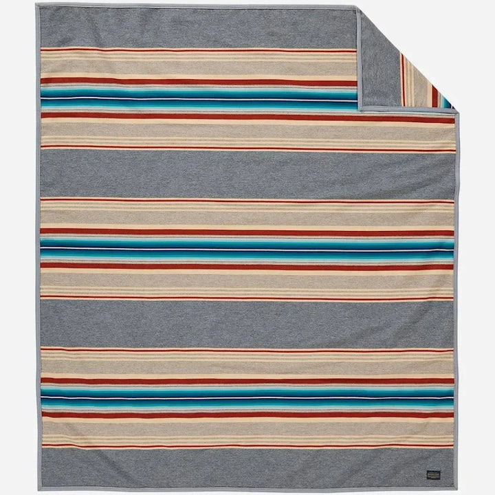 Grey Serape wool unnapped blanket 