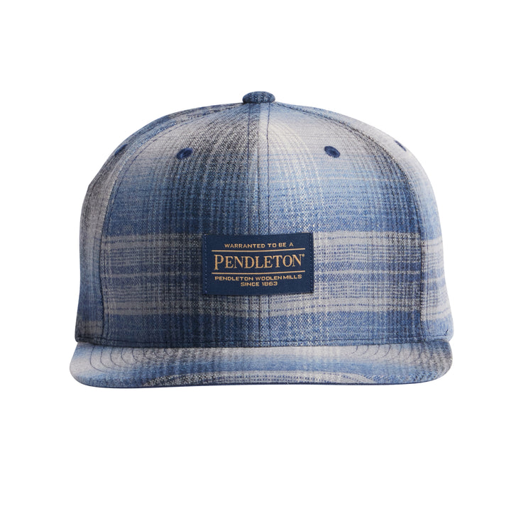 classic wool flat brim cap with adjustable snap-back closure