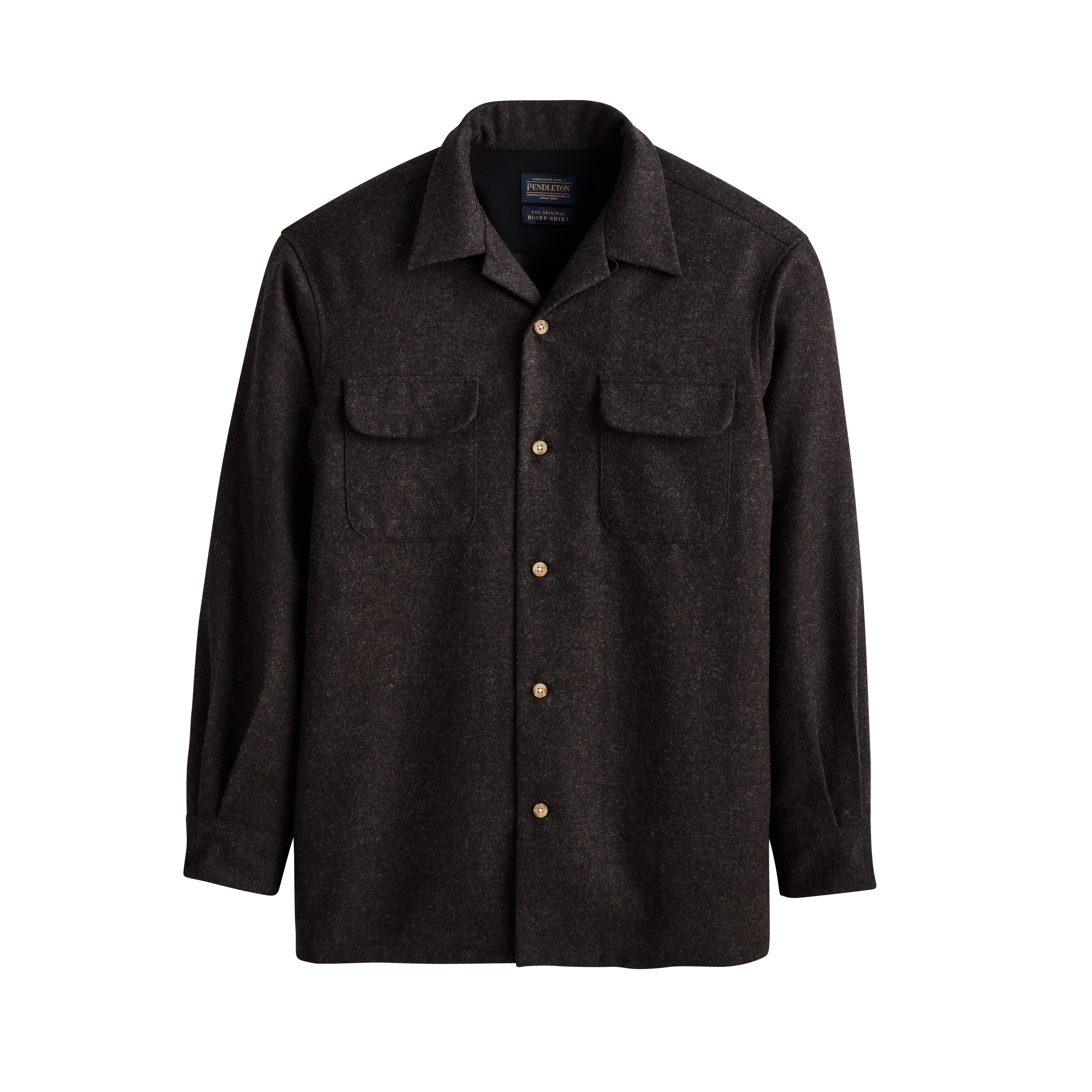 classic wool surf shirt in brown black mix