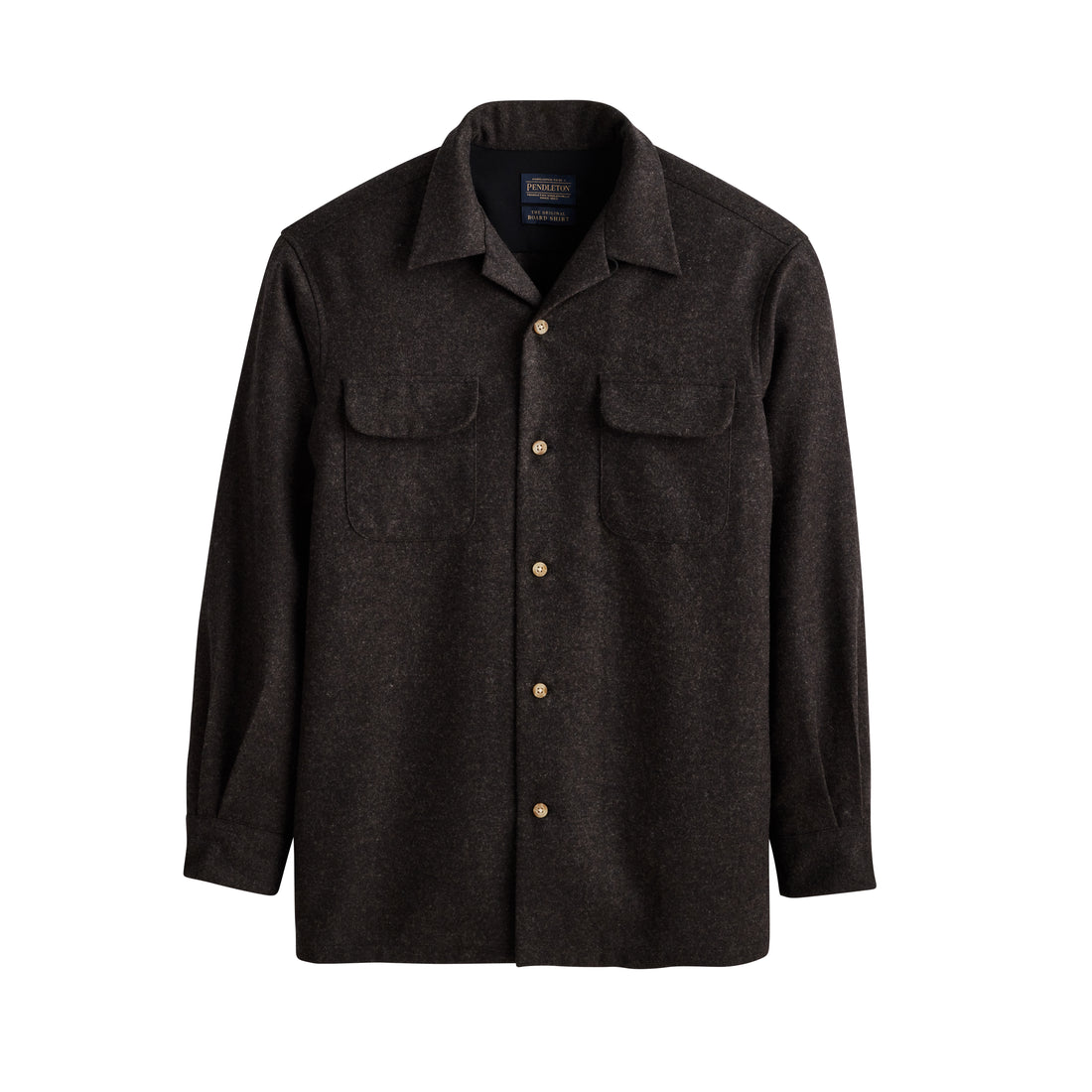 classic wool surf shirt in brown black mix