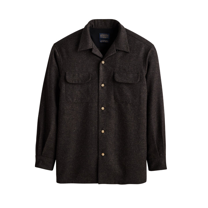 classic wool surf shirt in brown black mix