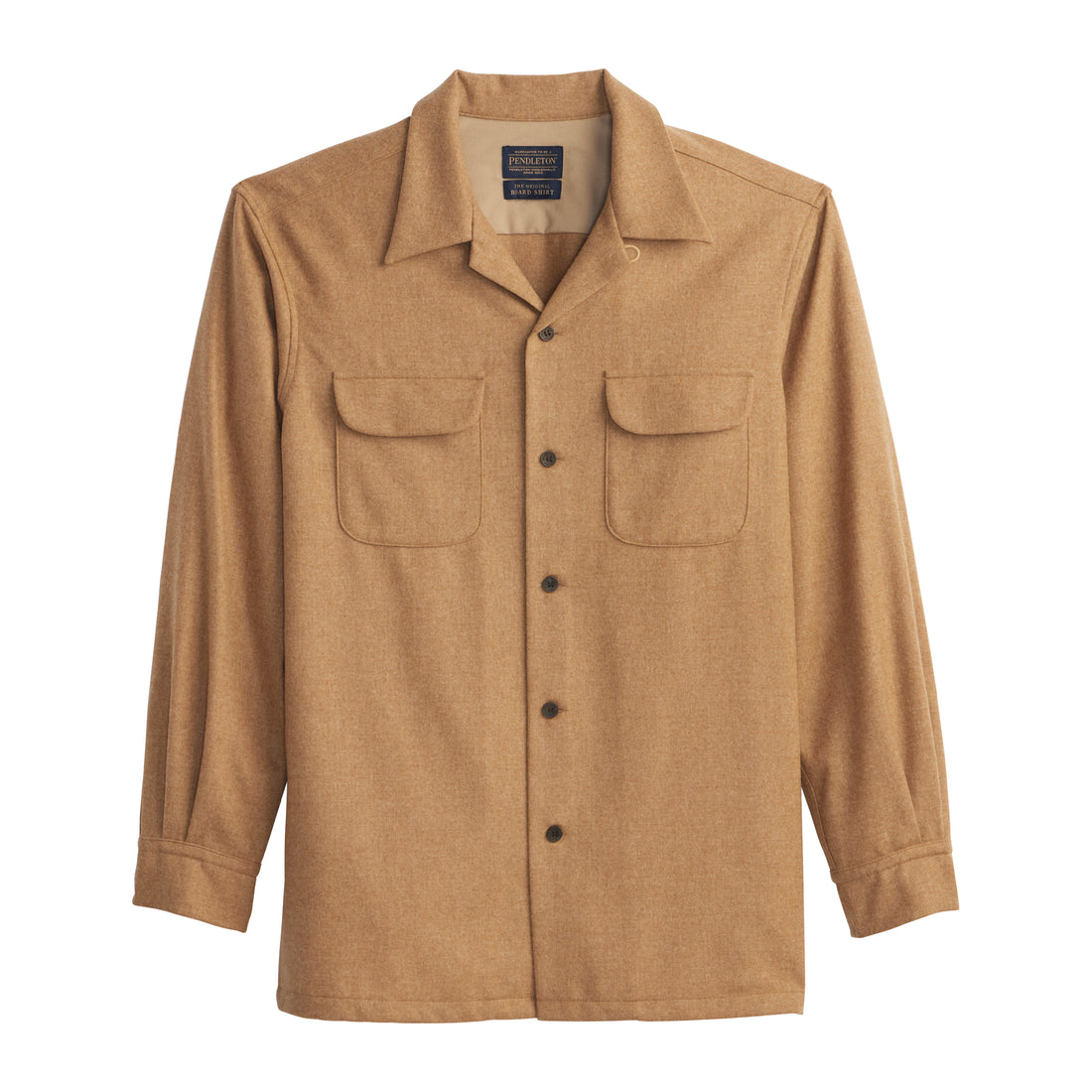 tan mix solid classic wool surf shirt 32767