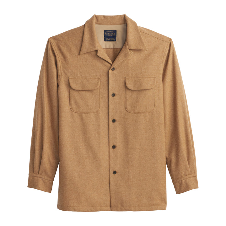 tan mix solid classic wool surf shirt 32767