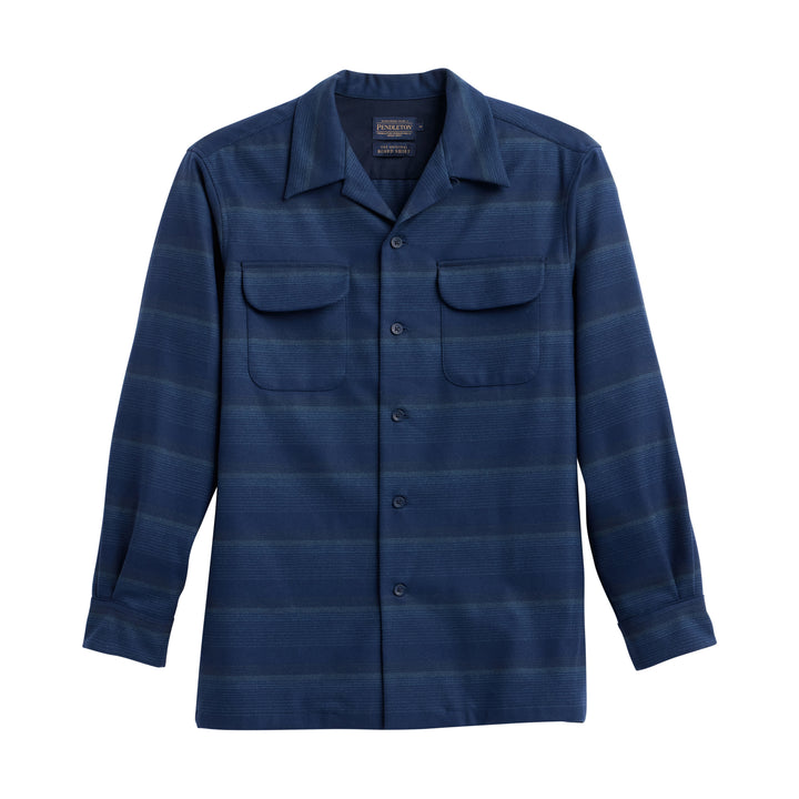 blue stripe classic wool surf shirt