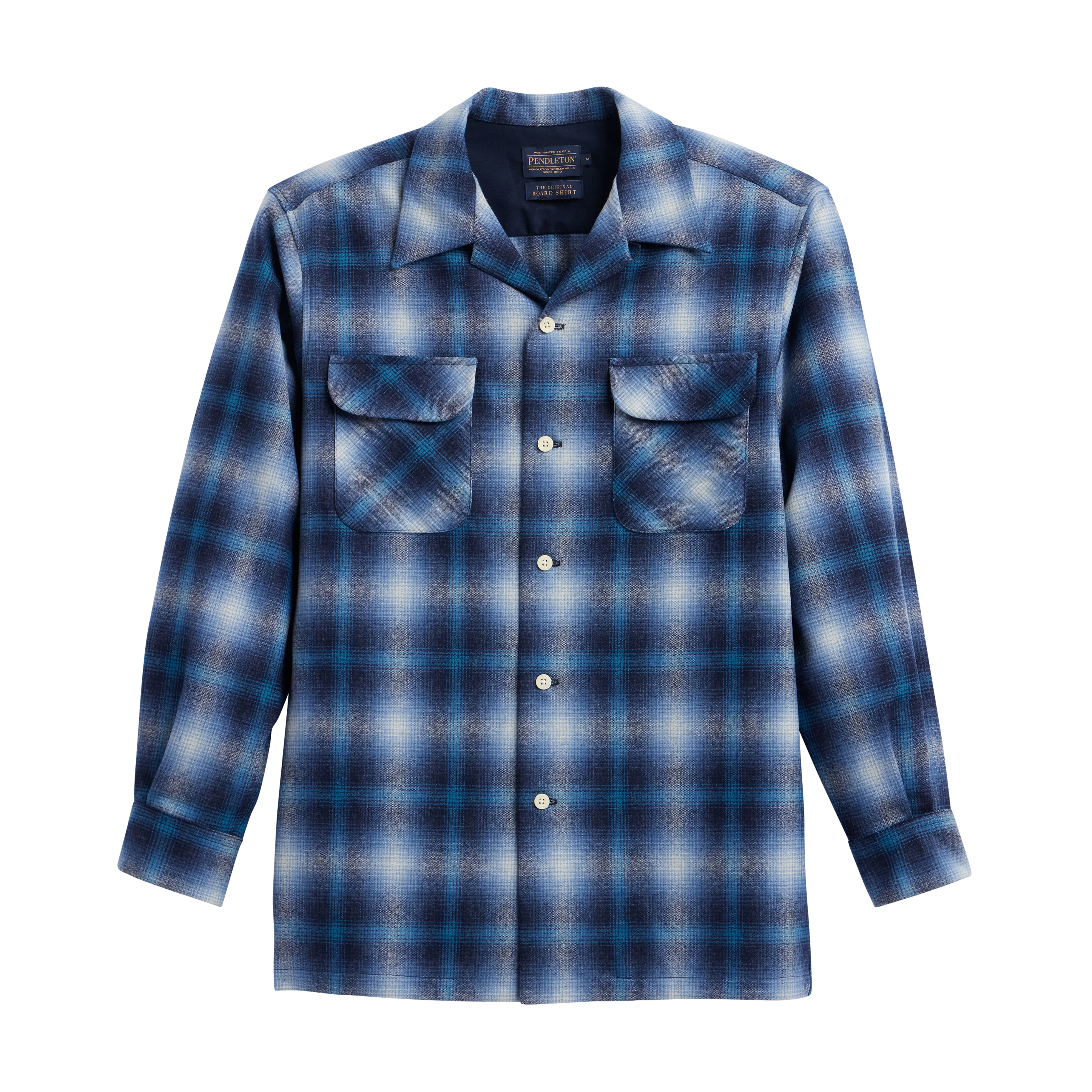 classic wool shirt in blue turquoise ombre mix 