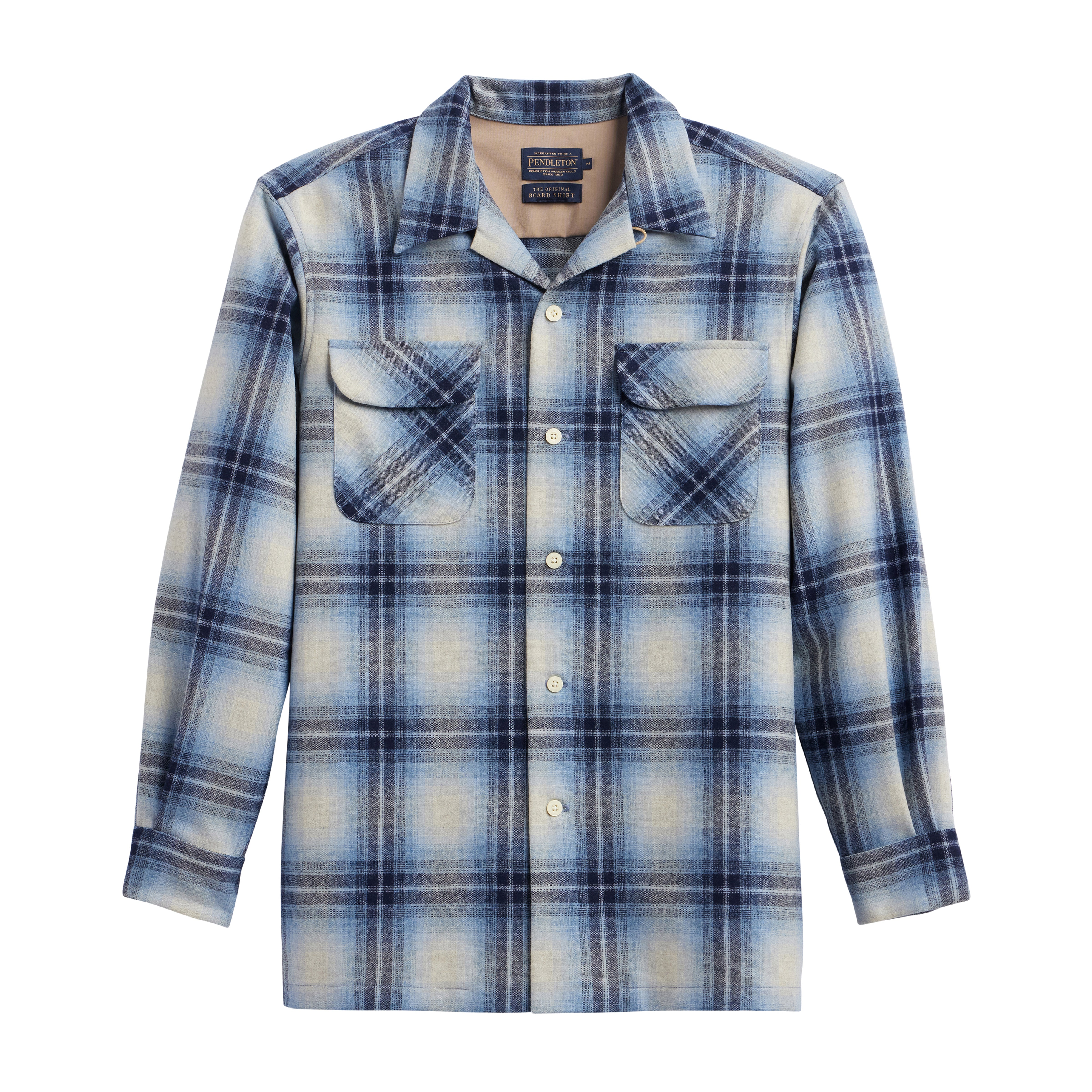 classic wool surf shirt in light blue ombre 