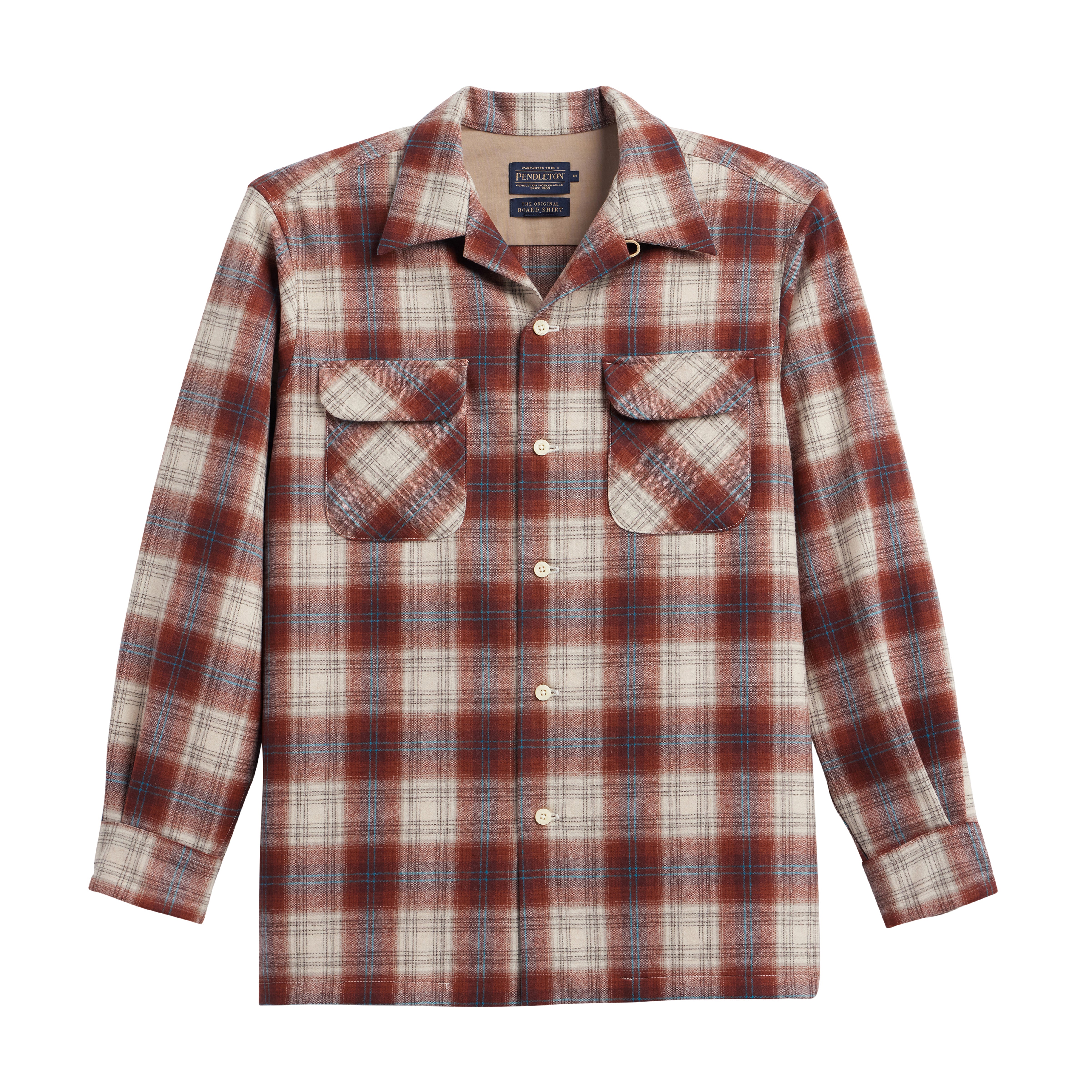 classic wool surf shirt rust and white pattern