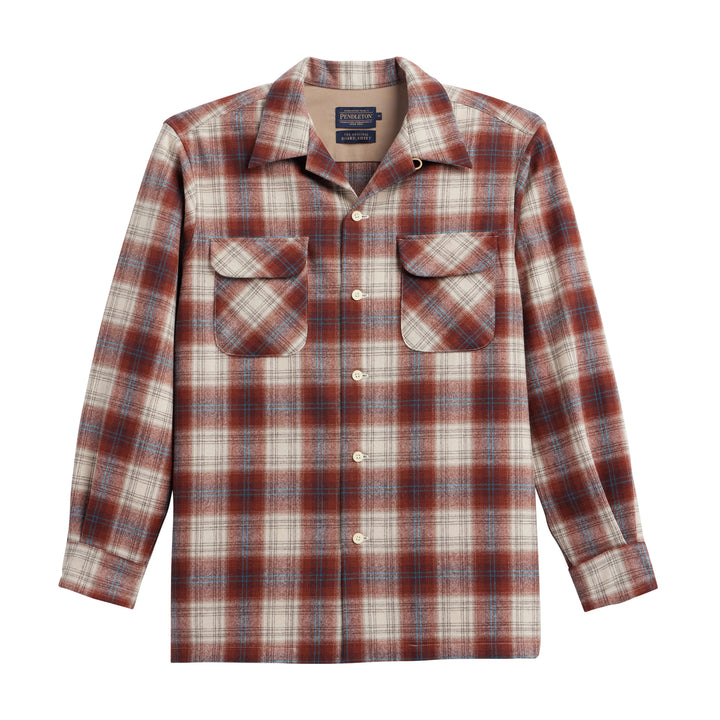 classic wool surf shirt rust and white pattern
