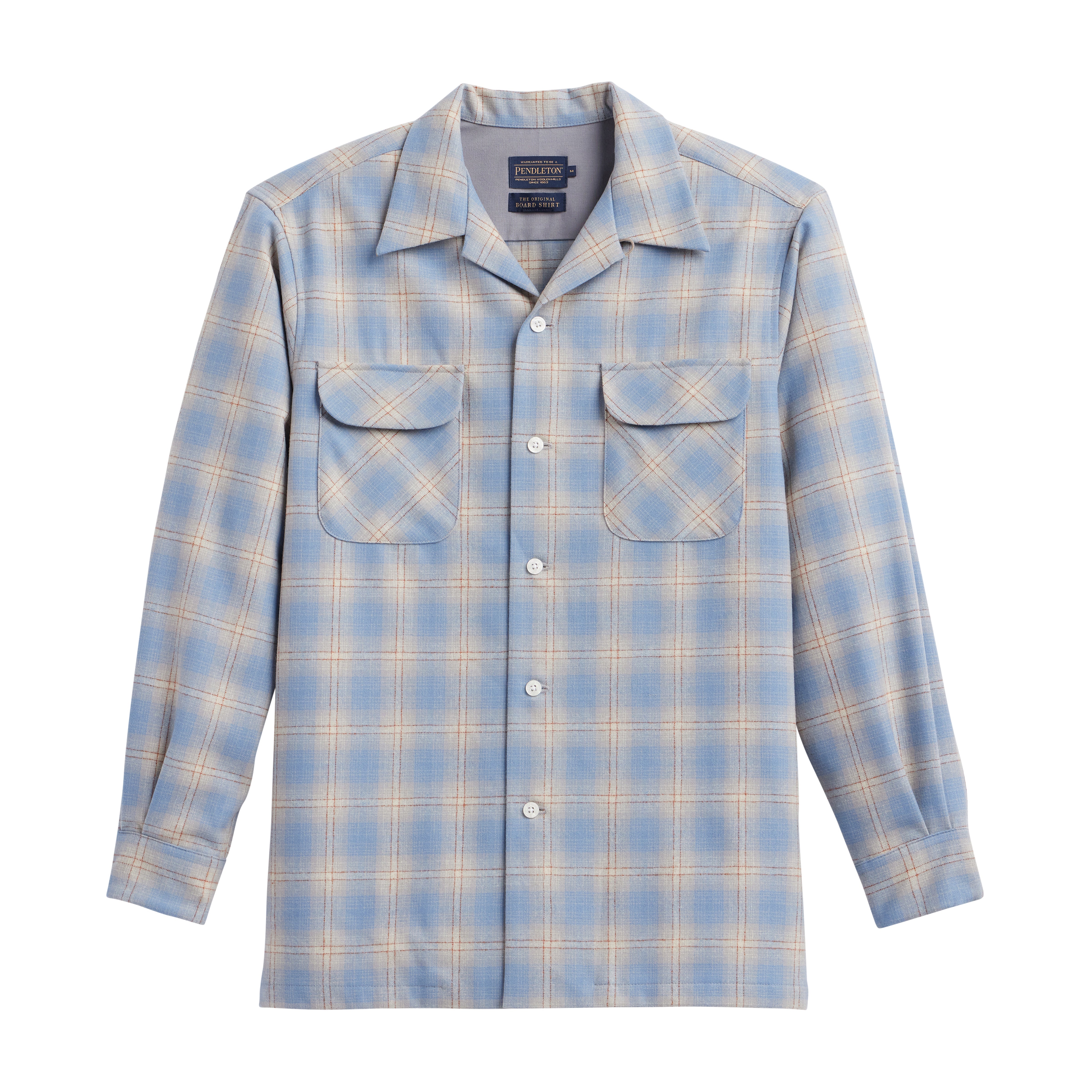 original wool surf shirt in blue grey ombre
