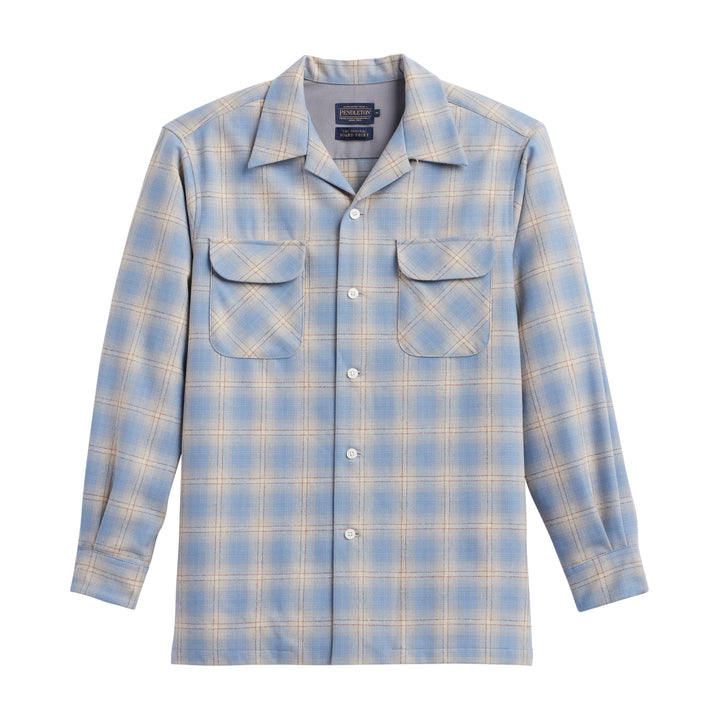 original wool surf shirt in blue grey ombre