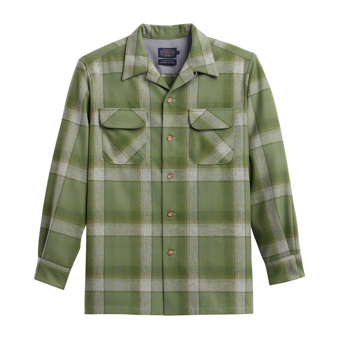 classic wool shirt green olive ombre