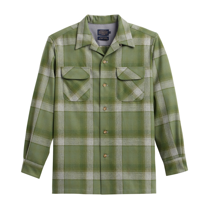 classic wool shirt green olive ombre