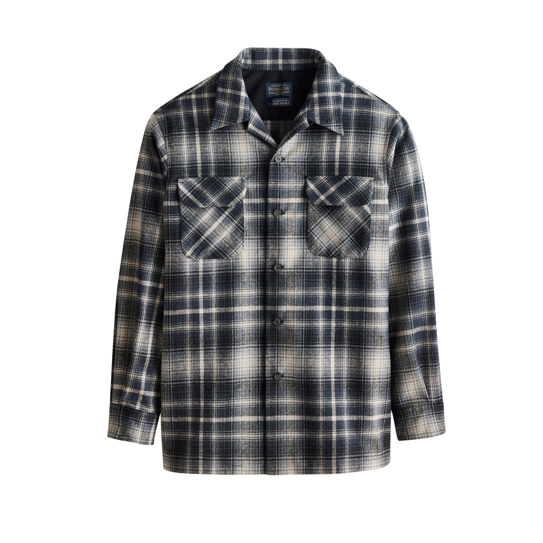 classic wool shirt grey tan mix ombre
