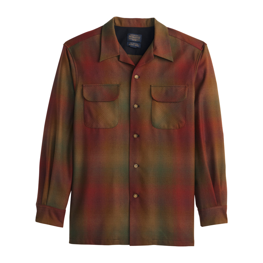 product image of original Pendleton board shirt in rust olive ombre