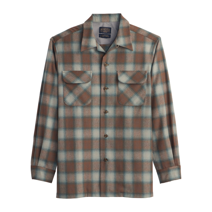 original wool surf shirt in blue brown mix ombre 1963 throwback