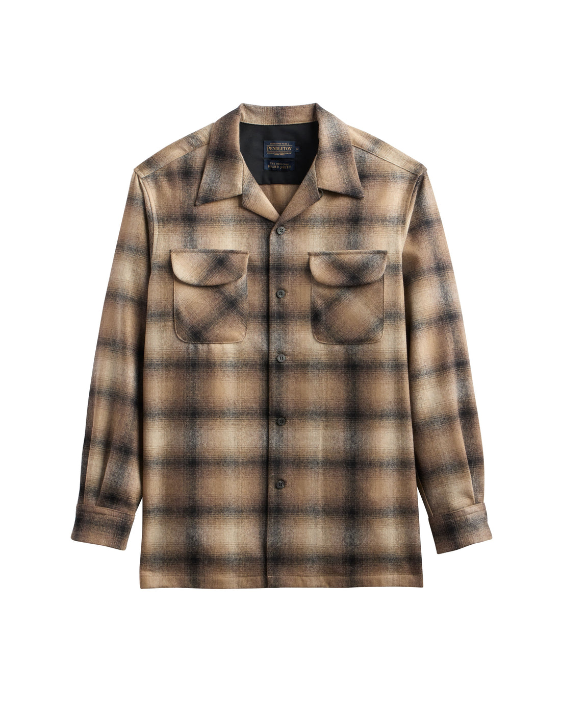 RA790-32806 tan/taupe ombre wool board shirt