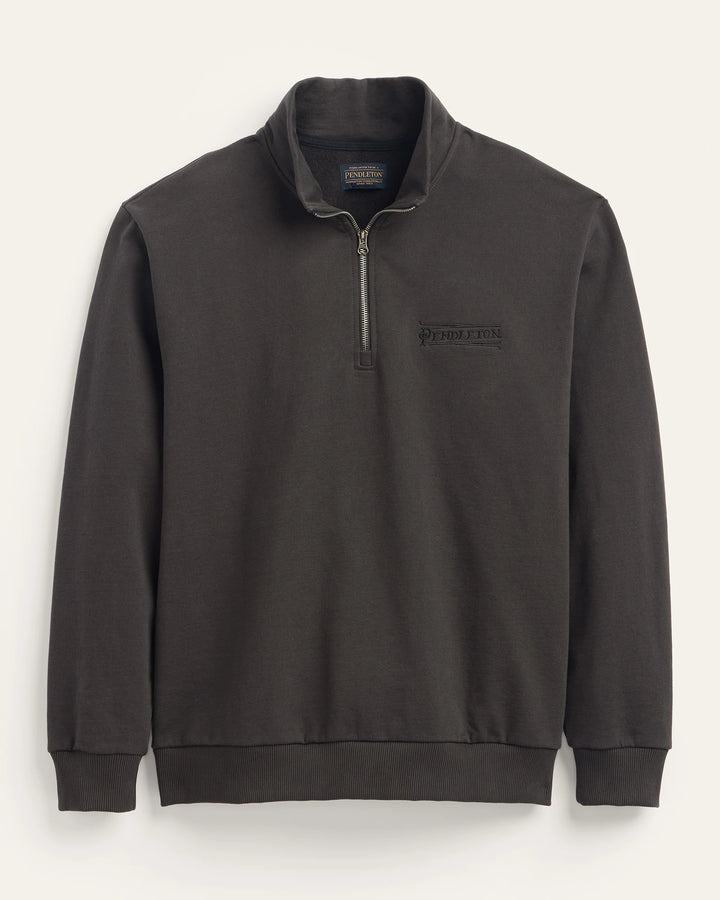 French Terry 1/4 Zip Sweatshirt- Charcoal