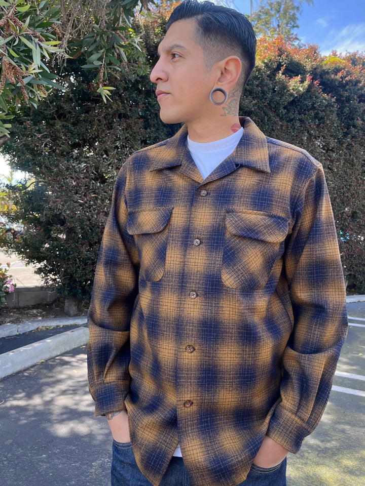 classic wool surf shirt gold navy mix ombre 32660