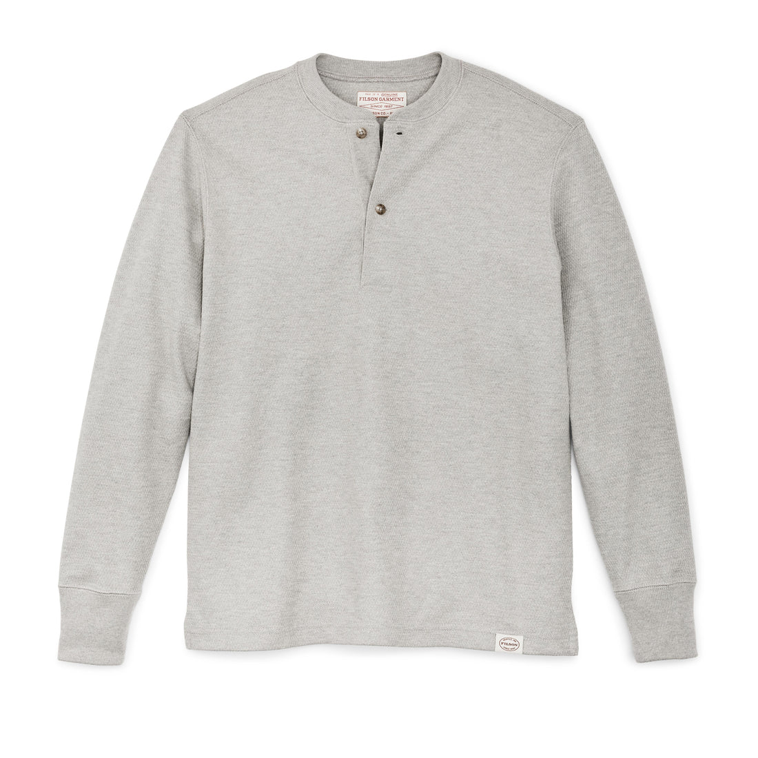 Filson - Waffle Knit Henley - Light Heather Grey