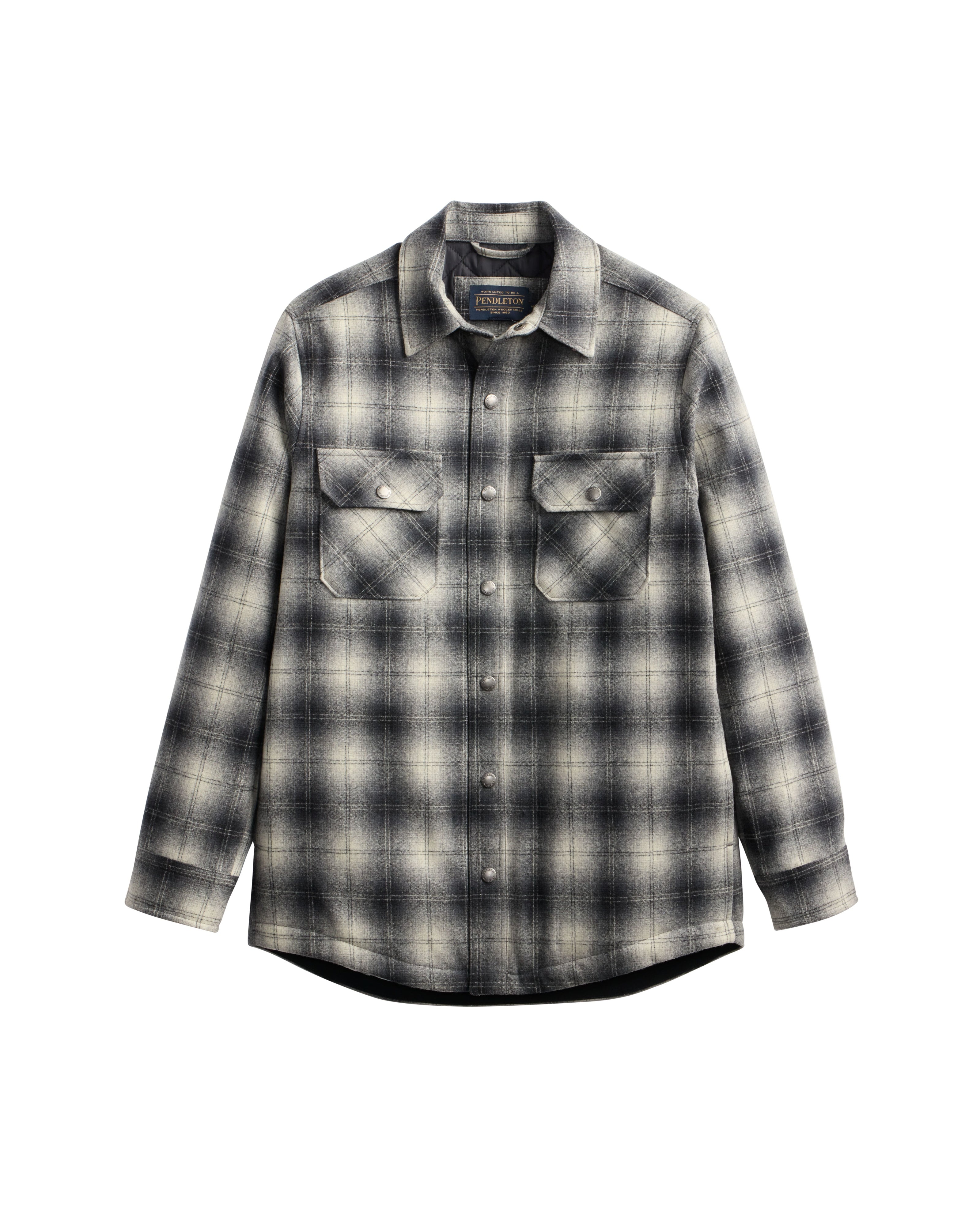 Quilted Wool CPO Jacket - Charcoal Ombre