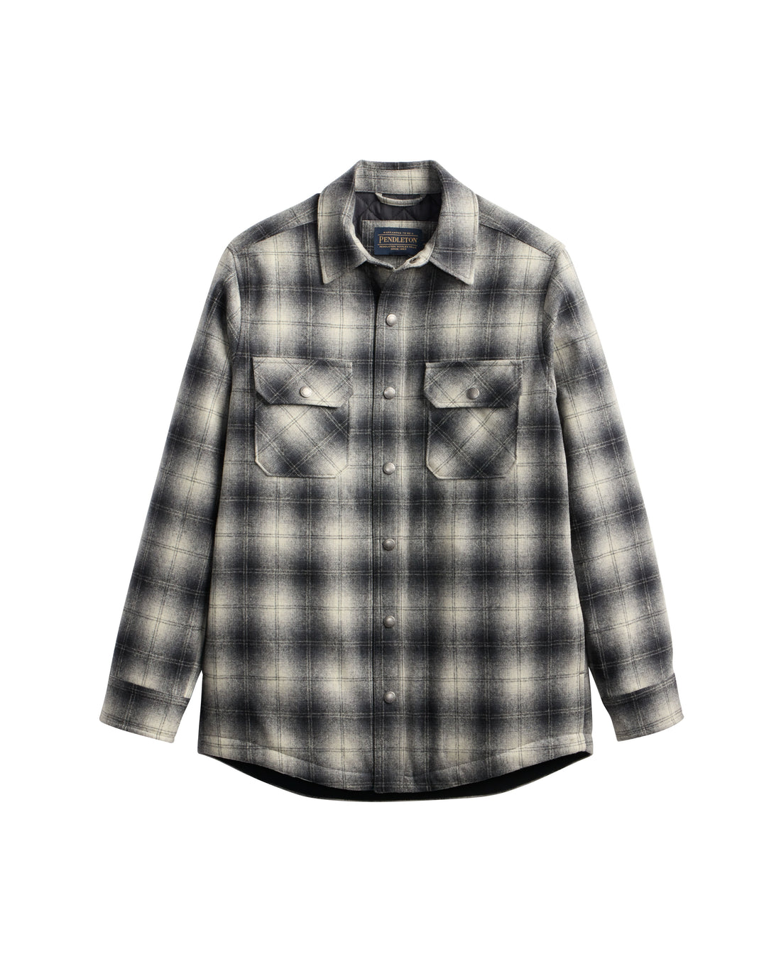 Quilted Wool CPO Jacket - Charcoal Ombre