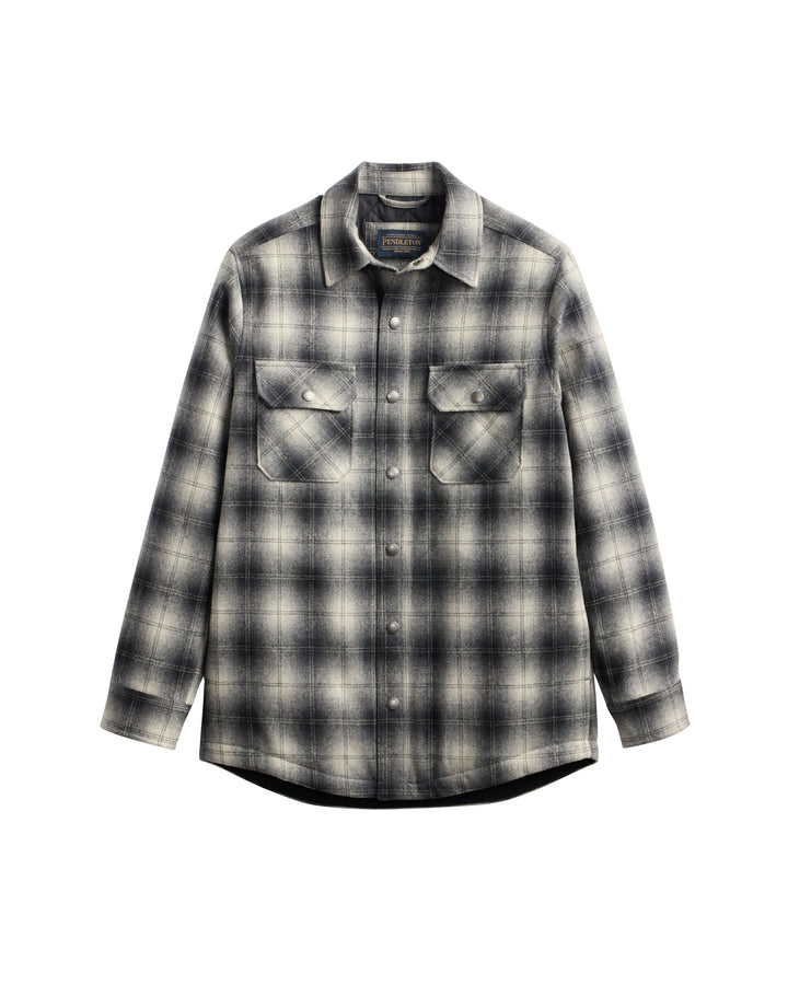Quilted Wool CPO Jacket - Charcoal Ombre