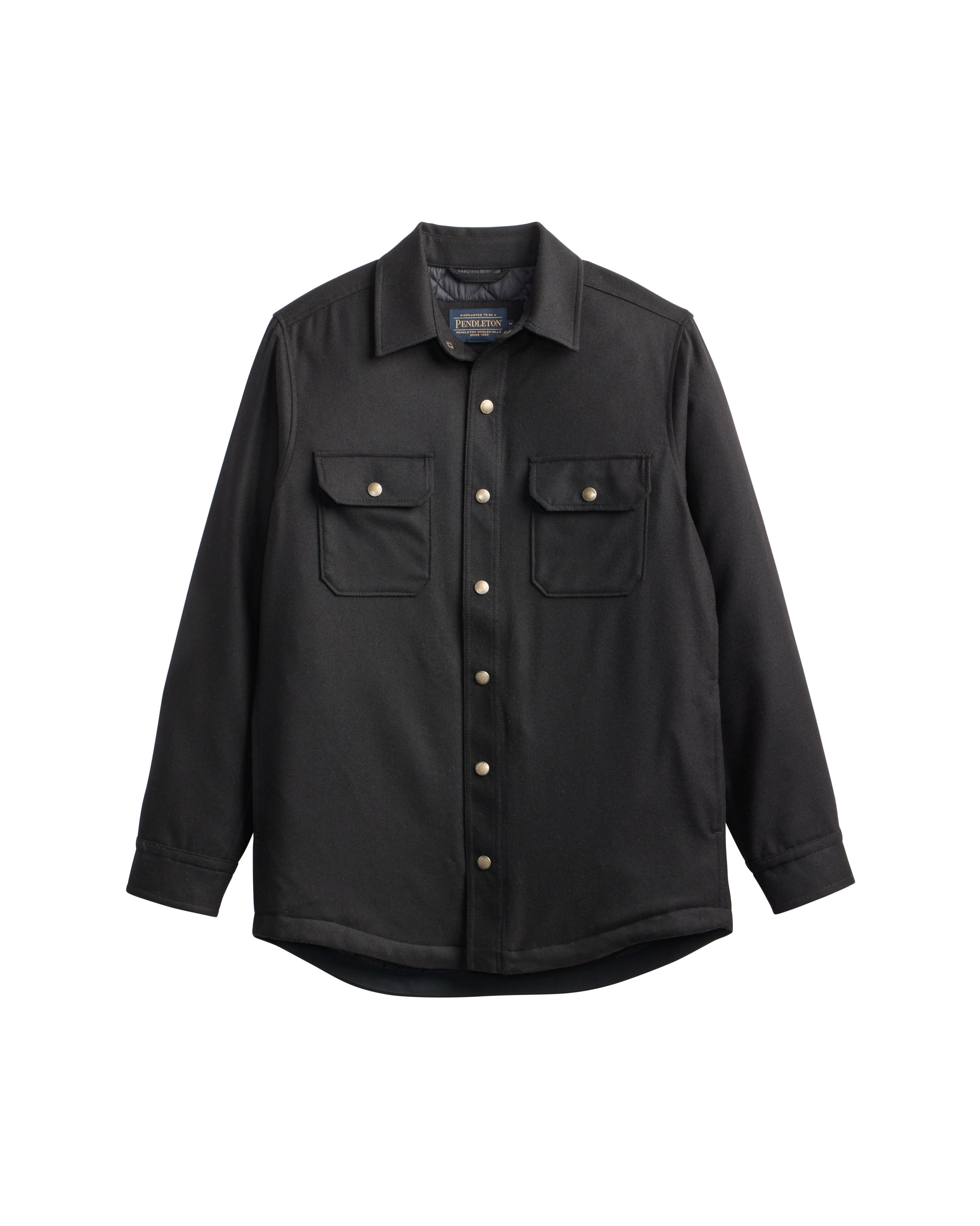 Quilted Wool CPO Jacket - Black