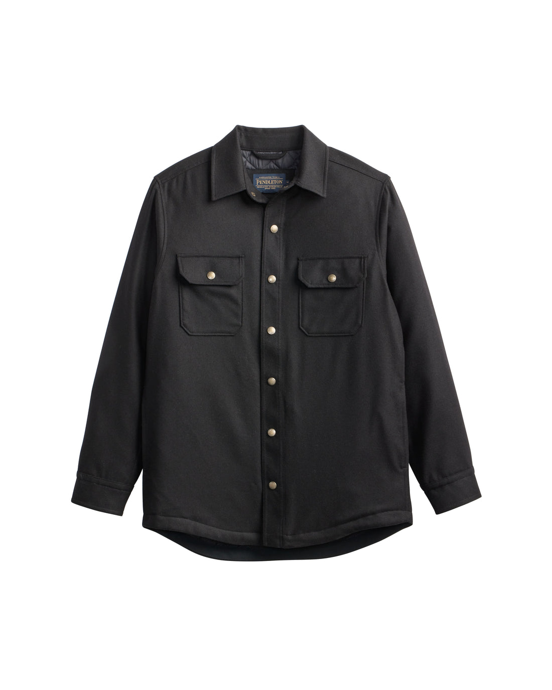 Quilted Wool CPO Jacket - Black