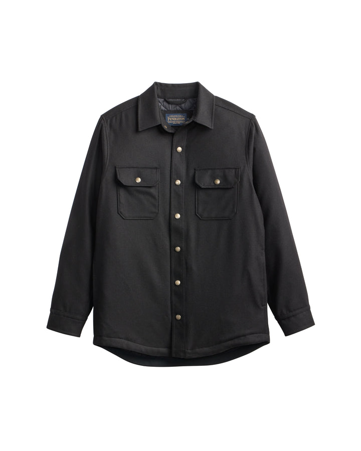 Quilted Wool CPO Jacket - Black